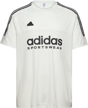 M Tiro Tee Q1 Sport T-Kortærmet Skjorte White Adidas Sportswear