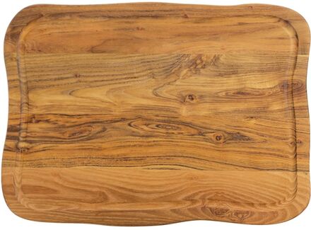 Raw Teak Wood - Cuttingboard W/Juicegroove Home Kitchen Kitchen Tools Cutting Boards Wooden Cutting Boards Brown Aida