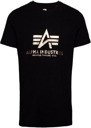 Basic T-Shirt Foil Print Designers T-Kortærmet Skjorte Black Alpha Industries