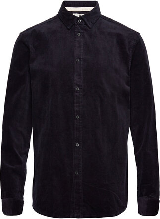 Akleif Corduroy Shirt Tops Shirts Casual Black Anerkjendt