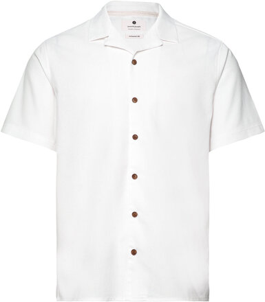 Akleo S/S Cot/Linen Shirt Tops Shirts Short-sleeved White Anerkjendt