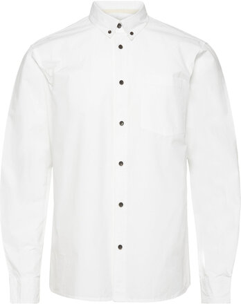Akkonrad L/S Poplin Shirt Noos Tops Shirts Casual White Anerkjendt