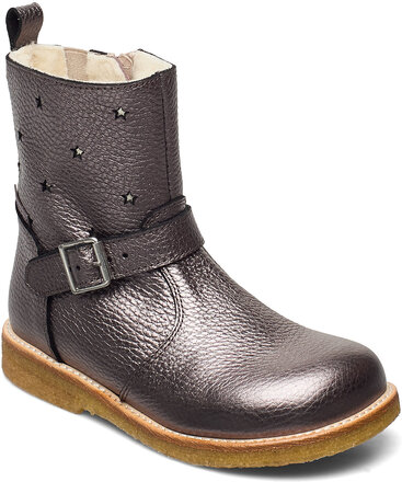 Boots - Flat - With Zipper Snørestøvletter Støvletter Rosa ANGULUS*Betinget Tilbud