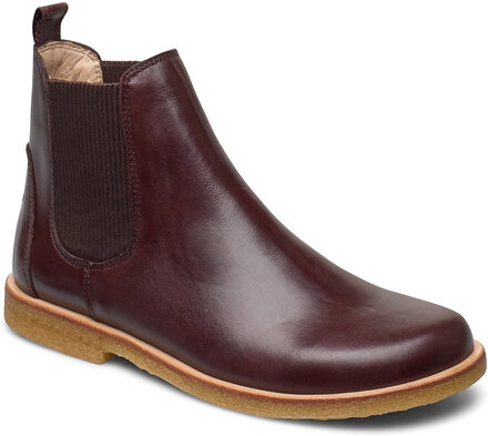 Booties - Flat - With Elastic Shoes Chelsea Boots Brun ANGULUS*Betinget Tilbud