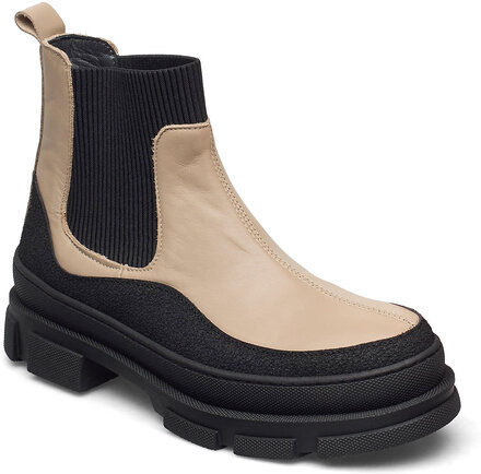 Boots - Flat Shoes Chelsea Boots Beige ANGULUS*Betinget Tilbud