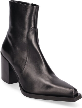 New Edgy Bootie Shoes Boots Ankle Boots Ankle Boots With Heel Black Apair