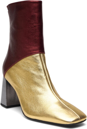 3 Colors Sqaure Shoes Boots Ankle Boots Ankle Boots With Heel Gold Apair