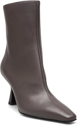 New Point High Shoes Boots Ankle Boots Ankle Boots With Heel Grey Apair