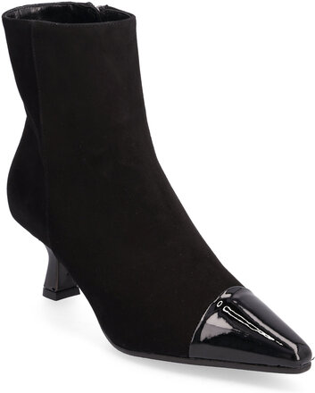 Tip Low Bootie Shoes Boots Ankle Boots Ankle Boots With Heel Black Apair