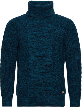 Turtle Neck Sweater Héritage Tops Knitwear Turtlenecks Navy Armor Lux