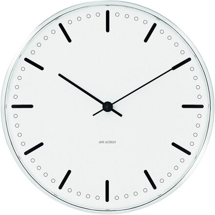 City Hall Vægur Ø21 Cm Home Decoration Watches Wall Clocks White Arne Jacobsen Clocks