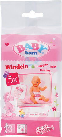 Baby Born Nappies 5 Pack Toys Dolls & Accessories Doll Clothes White BABY Born