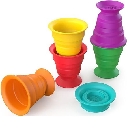 Stack & Squish Cups™ Sensorisk Stablelegetøj Toys Baby Toys Educational Toys Stackable Blocks Multi/mønstret Baby Einstein*Betinget Tilbud