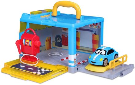 Bb Junior My 1St Carry Along Garage Blue Toys Toy Cars & Vehicles Vehicle Garages Multi/mønstret BB Junior*Betinget Tilbud