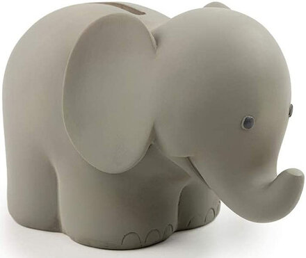 Bambam - Sparegris Elefant I Gaveæske Home Kids Decor Storage Piggy Banks Grey Bambam