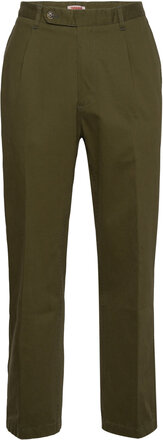 Gabardine Work Pant Chinos Bukser Kakigrønn Baracuta*Betinget Tilbud