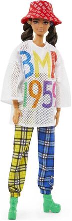 Barbie Bmr1959 Doll - Mesh T-Shirt, Plaid Joggers And Bucket Toys Dolls & Accessories Dolls Multi/mønstret Barbie*Betinget Tilbud