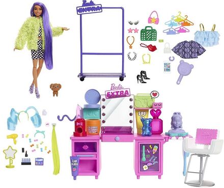 Extra Doll & Vanity Playset Toys Dolls & Accessories Dolls Multi/patterned Barbie