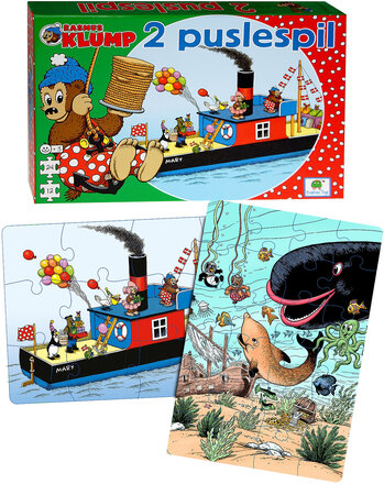 Rasmus Klump - 2 Puzzles Mary Toys Puzzles And Games Puzzles Multi/patterned Rasmus Klump