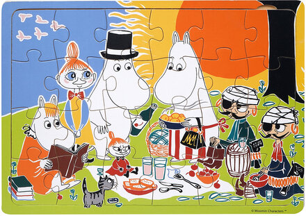 Moomin Wooden Frame Puzzle - Picnic Toys Puzzles And Games Puzzles Wooden Puzzles Multi/patterned MUMIN