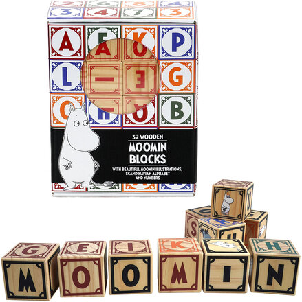 Moomin Wooden Alphabet Blocks Toys Building Sets & Blocks Building Blocks Multi/mønstret MUMIN*Betinget Tilbud