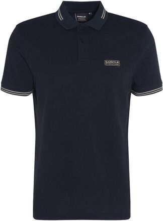 B.intl Ess Tipped Polo Tops Polos Short-sleeved Black Barbour