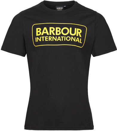B.int Ess Large Logo Tee Designers T-shirts Short-sleeved Black Barbour