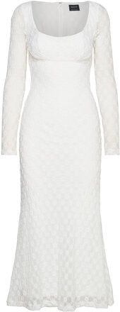 Adoni Lace Midi Dress Knälång Klänning White Bardot