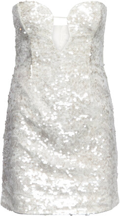 Jinxa Sequin Mini Dress Kort Klänning White Bardot