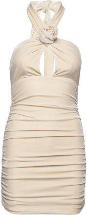 Inara Velour Mini Dress Dresses Party Dresses Cream Bardot