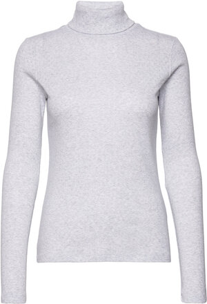 Arense Roll Neck Gots Tops T-shirts & Tops Long-sleeved Grey Basic Apparel