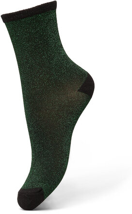 Dina Solid Lingerie Socks Regular Socks Green Becksöndergaard