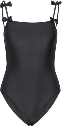 Solid Bow Euna Swimsuit Badedragt Badetøj Black Becksöndergaard