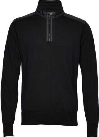 Kilmington Quarter Zip Knitwear Half Zip Pullover Svart Belstaff*Betinget Tilbud