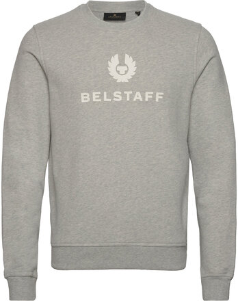 Belstaff Signature Crewneck Sweatshirt Black / Off White Sweat-shirt Genser Grå Belstaff*Betinget Tilbud