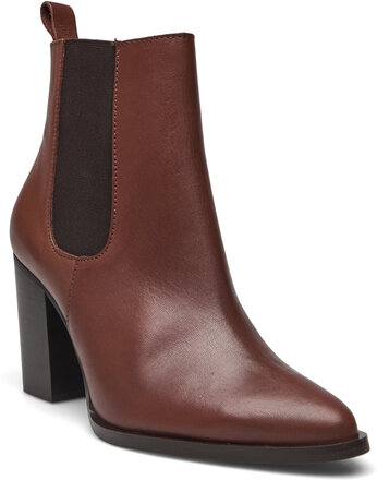 Biagabriella Chelsea Boot Crust Shoes Boots Ankle Boots Ankle Boots With Heel Brown Bianco