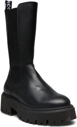 Biagarbi High Chelsea Boot Crust Shoes Chelsea Boots Black Bianco