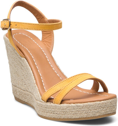 A4456 Espadrillos Med Hæl Sandal Yellow Billi Bi