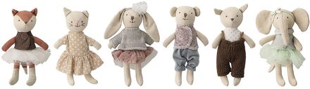Animal Friends Doll, Rose, Cotton Set Of 6 Toys Soft Toys Stuffed Animals Gull Bloomingville*Betinget Tilbud