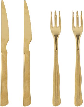 Ollin Steak Cutlery Home Tableware Cutlery Steak Cutlery Gold Bloomingville