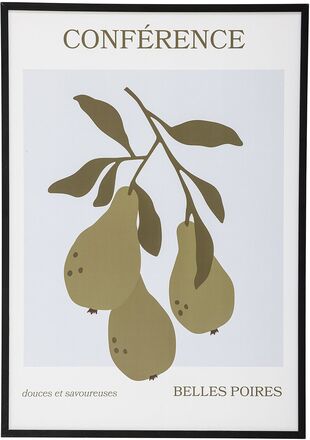 Poire Illustration W/ Frame Home Decoration Posters & Frames Posters Food Green Bloomingville