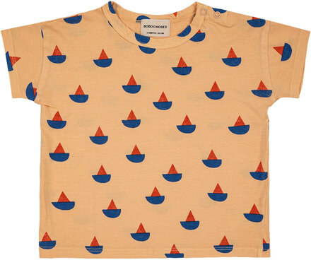 Sail Boat All Over T-Shirt T-shirts Short-sleeved Oransje Bobo Choses*Betinget Tilbud