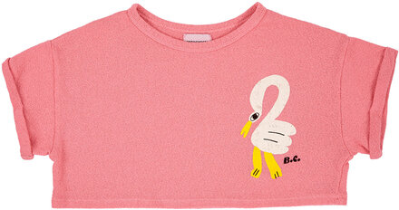 Pelican Cropped Sweatshirt T-shirts Short-sleeved Rosa Bobo Choses*Betinget Tilbud