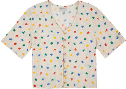 Multicolor Stars Shirt Blouses Short-sleeved Creme Bobo Choses*Betinget Tilbud