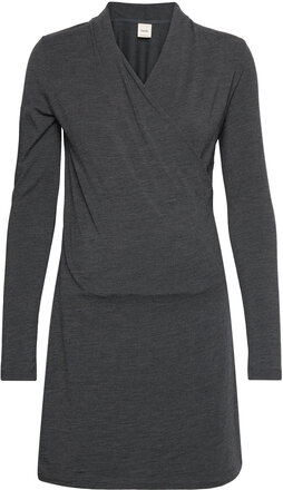 Merino Wool Wrap Dress Kort Kjole Grey Boob