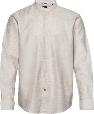 C-Hal-Standup-223 Shirts Linen Shirts Creme BOSS*Betinget Tilbud