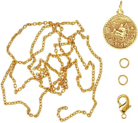 Zodiac Coin Pendant And Chain Set, Sagittarius Toys Creativity Drawing & Crafts Craft Jewellery & Accessories Gold Me & My Box
