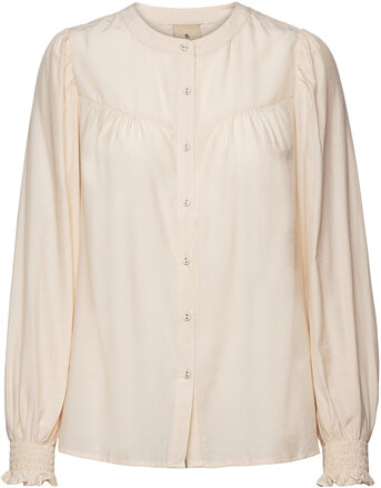 B. Copenhagen Shirt L/S Woven Tops Blouses Long-sleeved Cream Brandtex