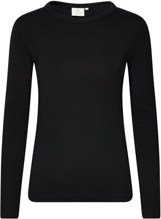 B. Coastline T-Shirt L/S Tops T-shirts & Tops Long-sleeved Black Brandtex