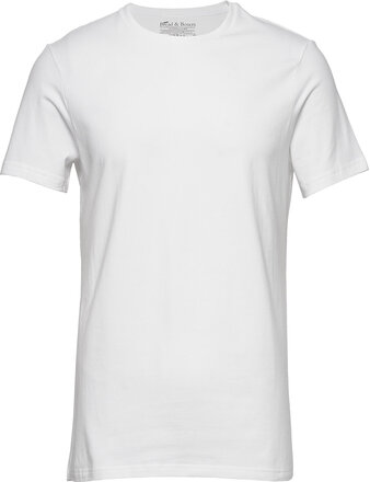 Crew-Neck T-Shirt T-shirts Short-sleeved Hvit Bread & Boxers*Betinget Tilbud